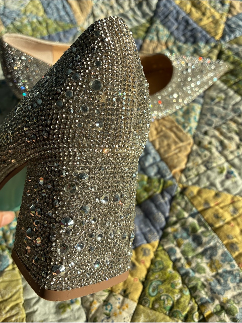 Betsey Johnson Bedazzled Silver Heels - Picture 7 of 9